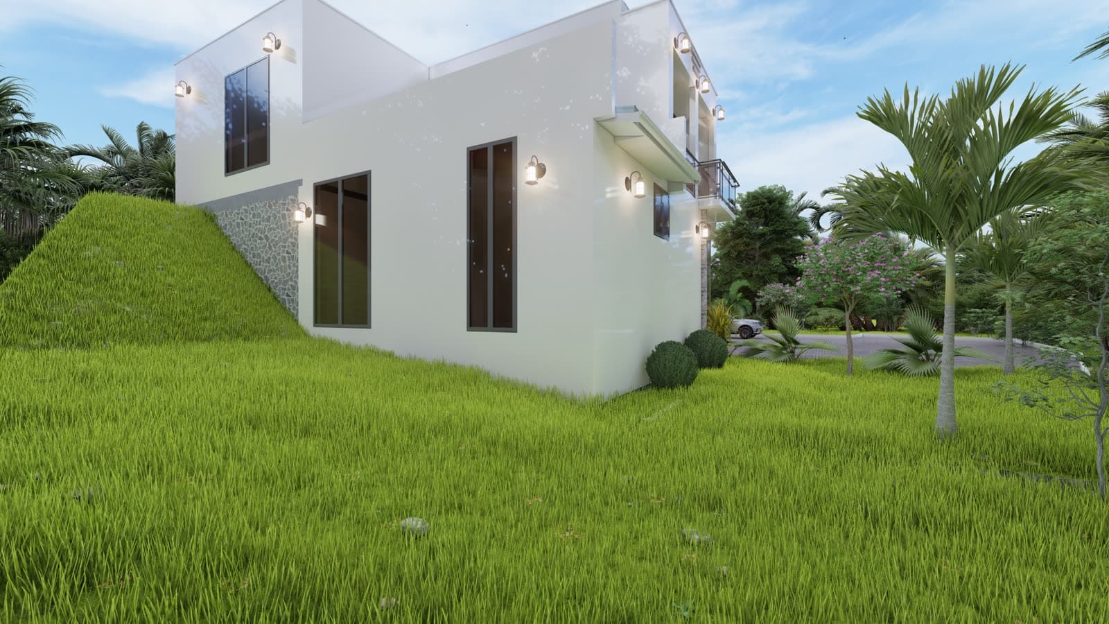 Split-Level Hillside Villa